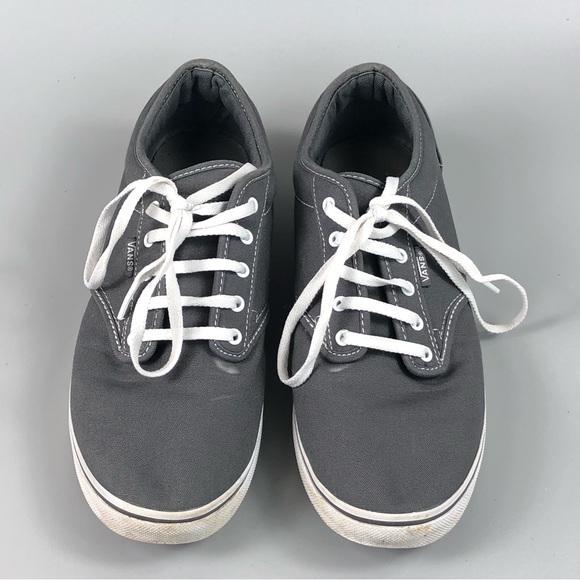 Vans Women’s Low Top Gray Sneakers Size 10 - Picture 8 of 12